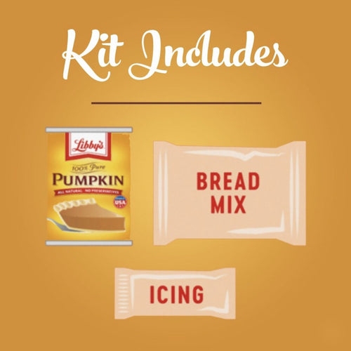 Kit includes pumpkin, bread mix and icing