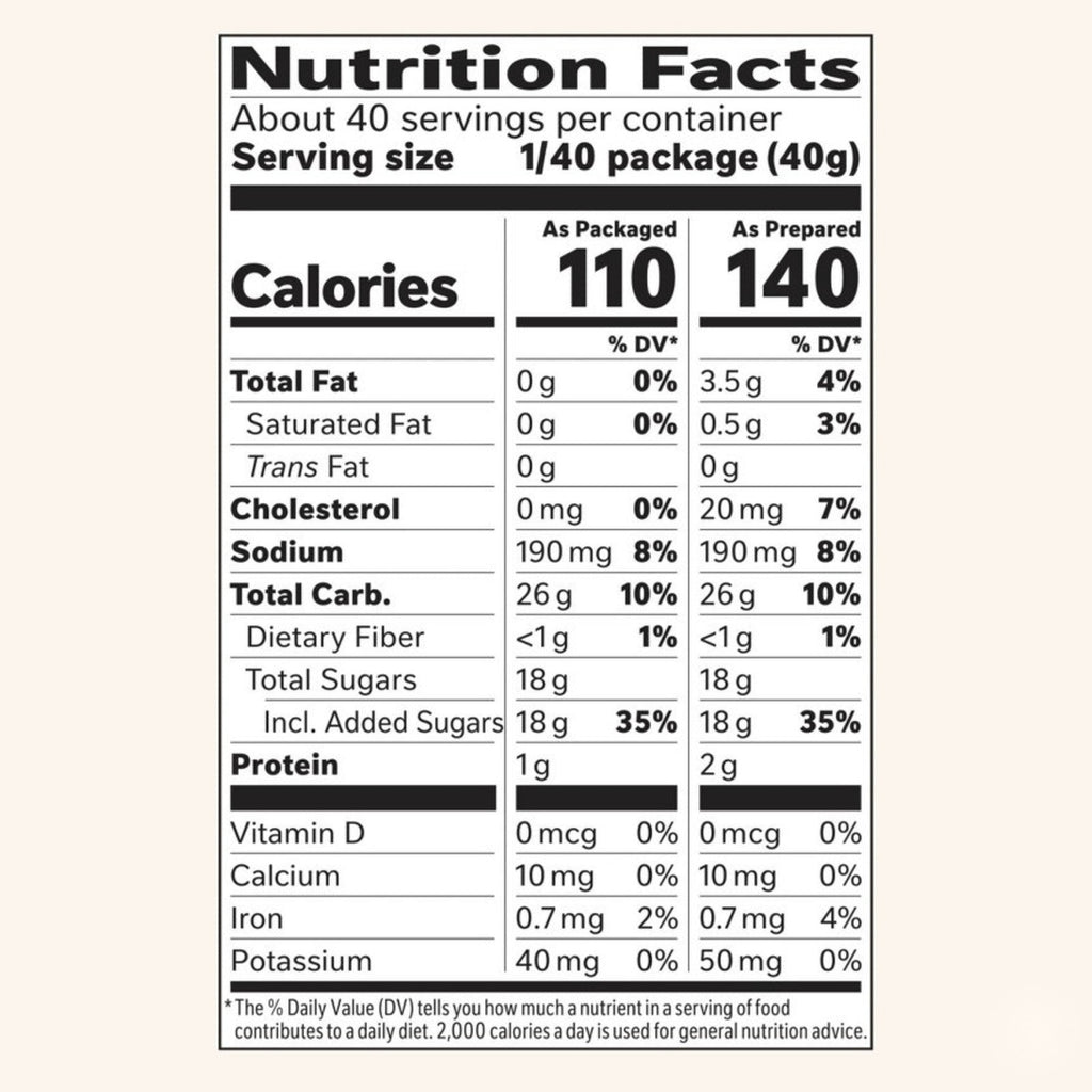 Libby's Pumpkin Bread Kit nutrition facts