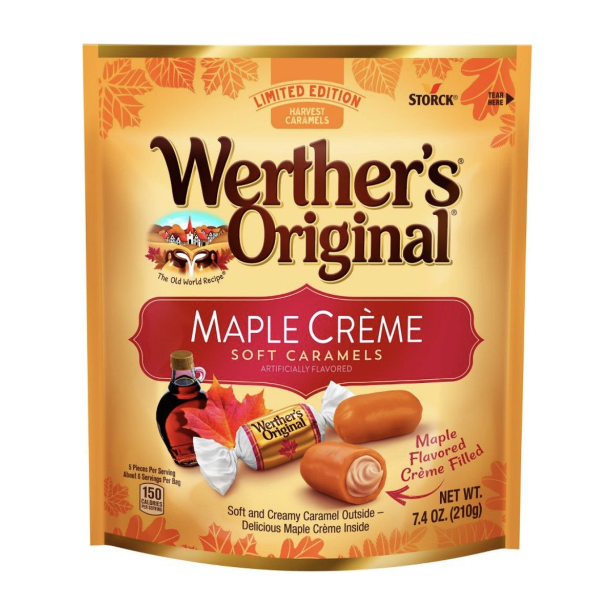 Werther's Original Maple Creme Soft Caramels 7.4 oz bag - front